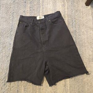 Vuja De Men's Mad In Japan Denim Cut Out  Jeans Shorts (30 Waist) Black